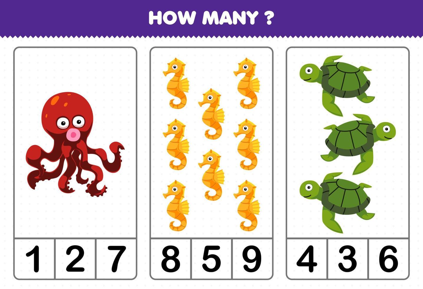 jogo educacional para crianças contando quantos desenhos animados